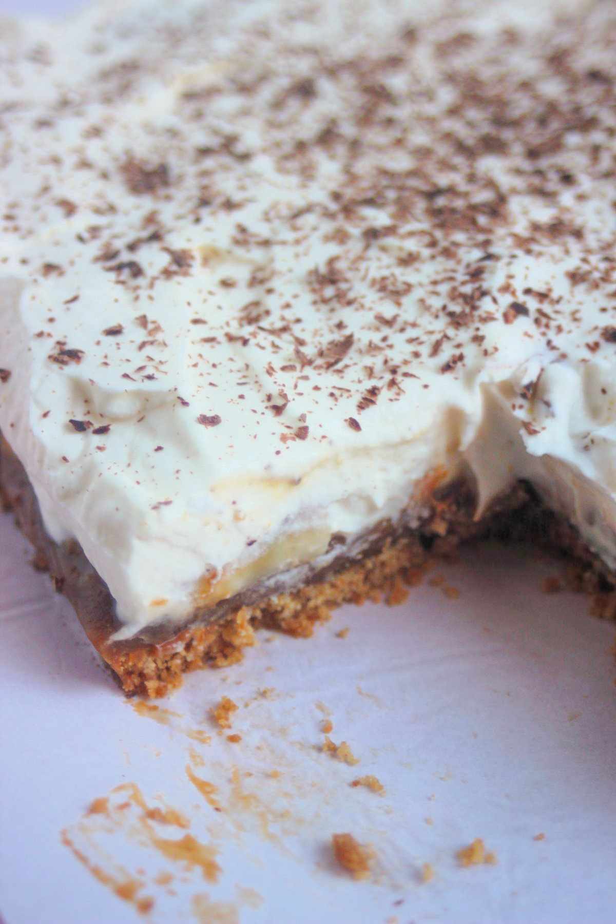 Inside view of banoffee pie.