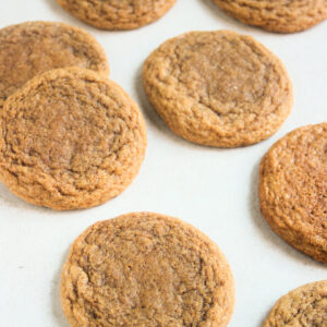 Ginger Molasses Cookie on a white surface.